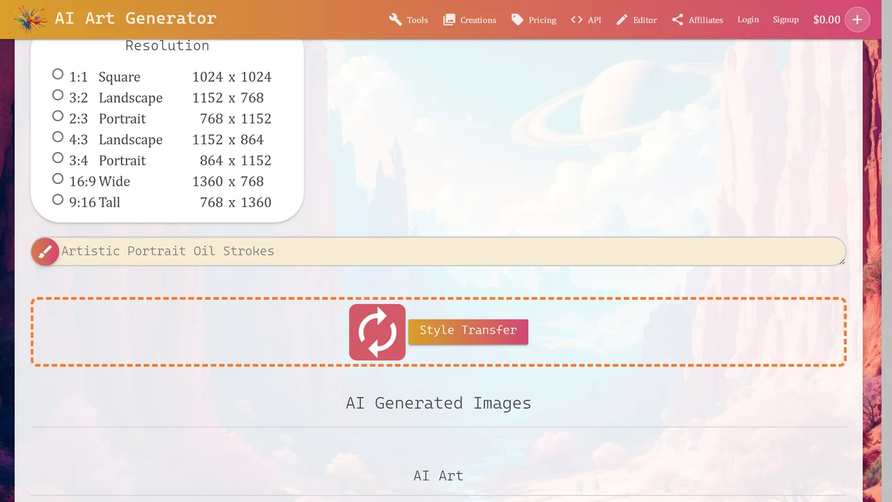 Ebank AI Art Generator + Image Search
