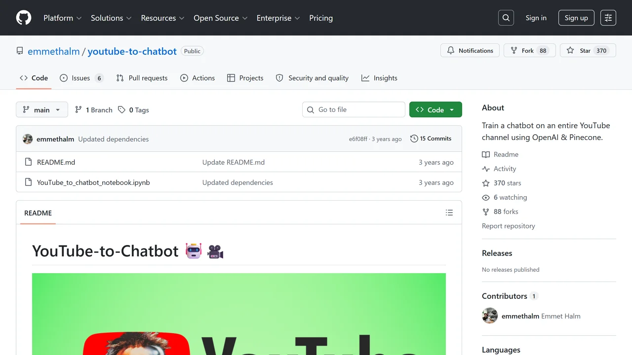 YouTube to Chatbot