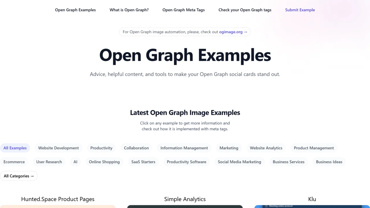 Open Graph Examples
