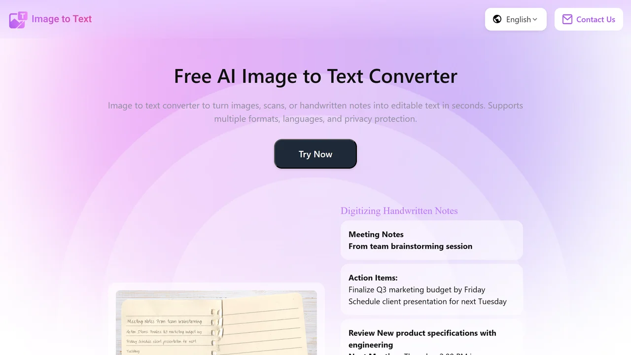 AI Image to Text Converter