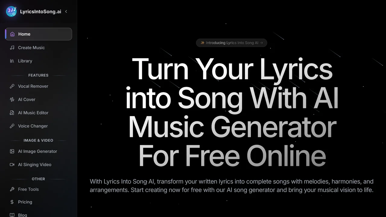 Lyrics Into Song AI