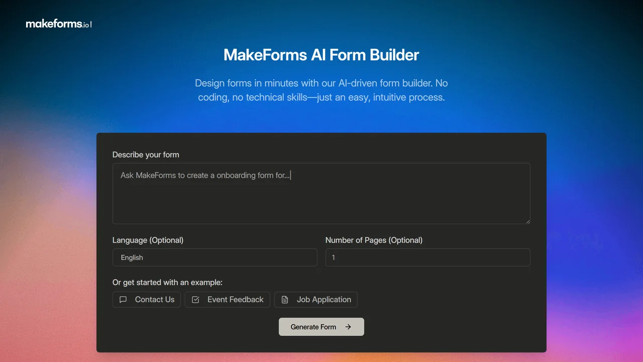 MakeForms AI Form Builder