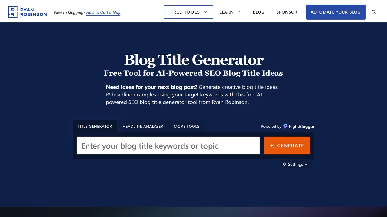 Ryrob Blog Title Generator