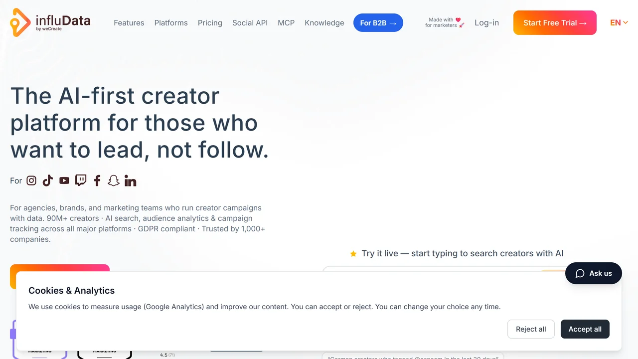 Influencer Search and Analysis Tool