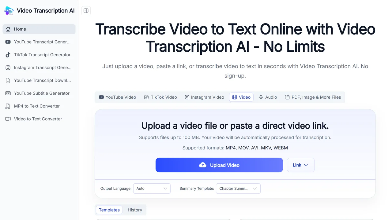 VideoTranscription AI