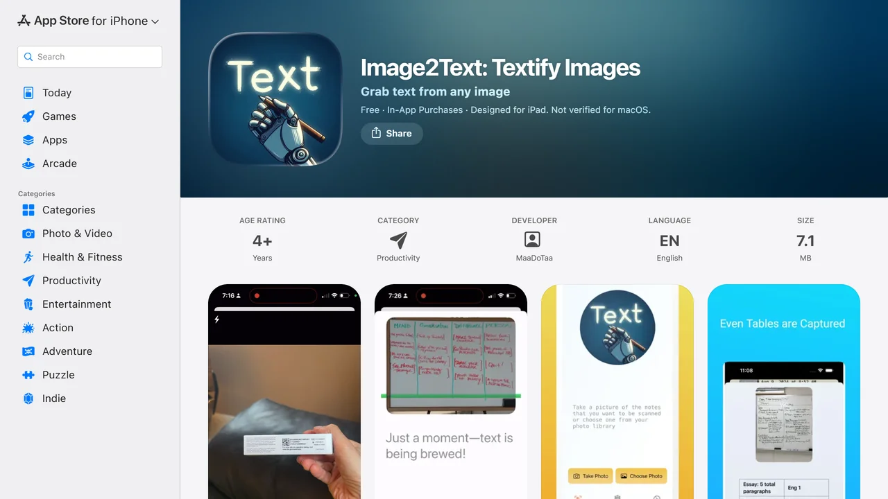 Image2Text: Textify Images