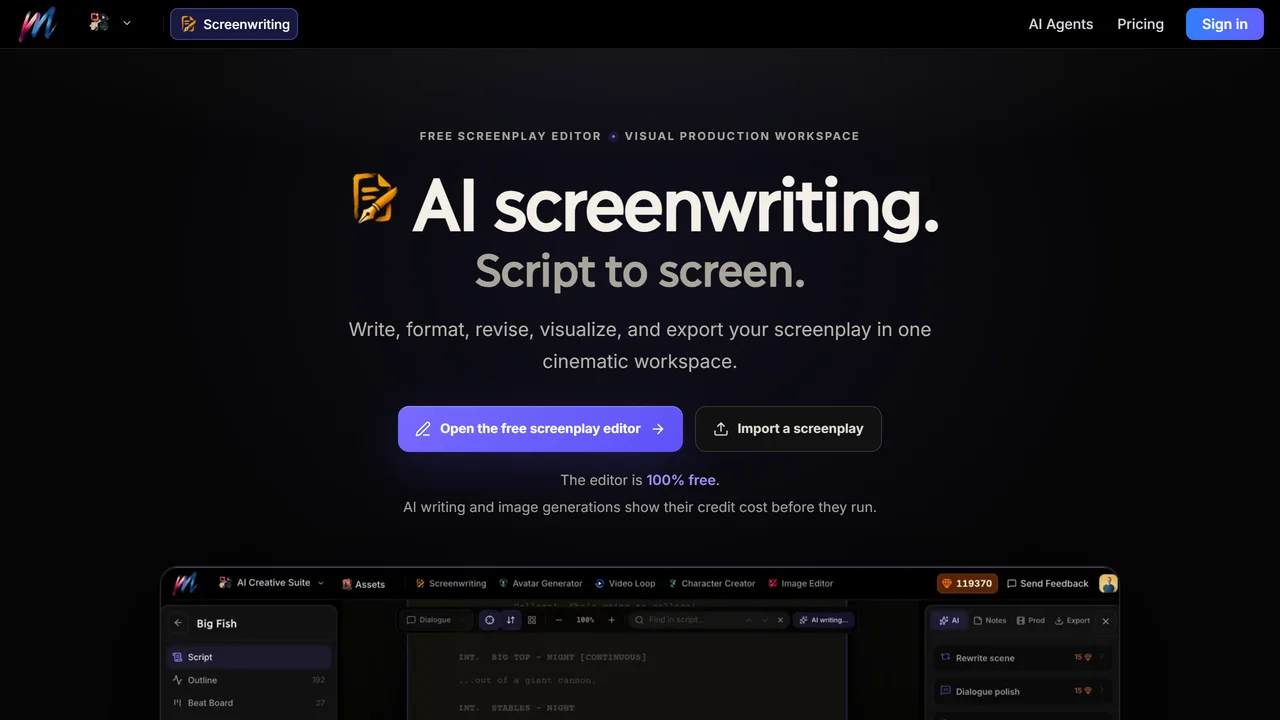 Melies AI Screenwriting Software