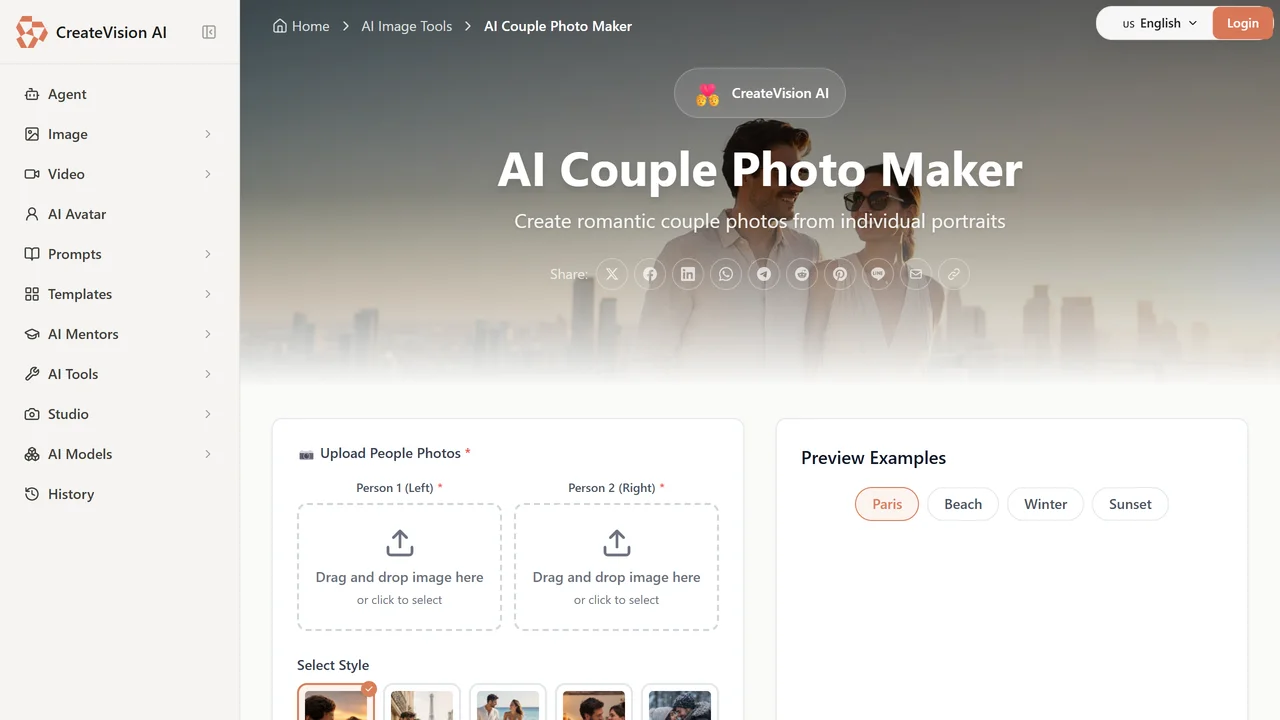 AI Couple Photo Maker | CreateVision