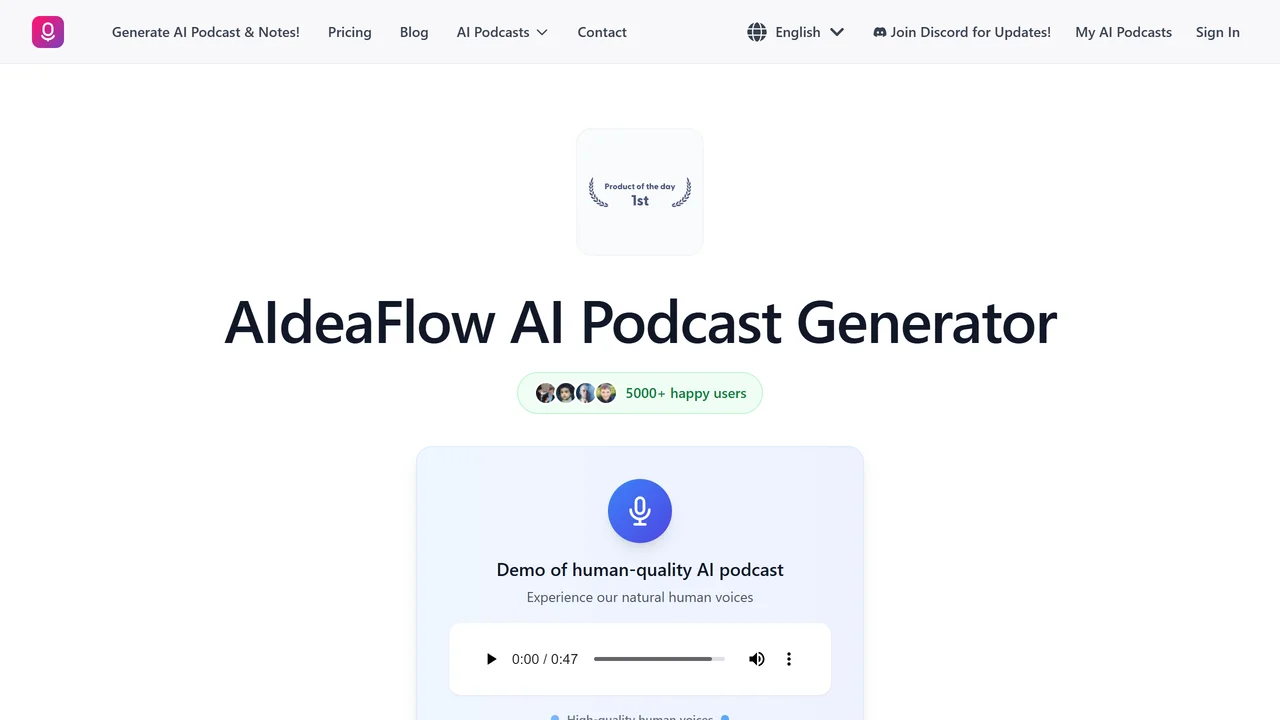AIdeaFlow AI Podcast Generator