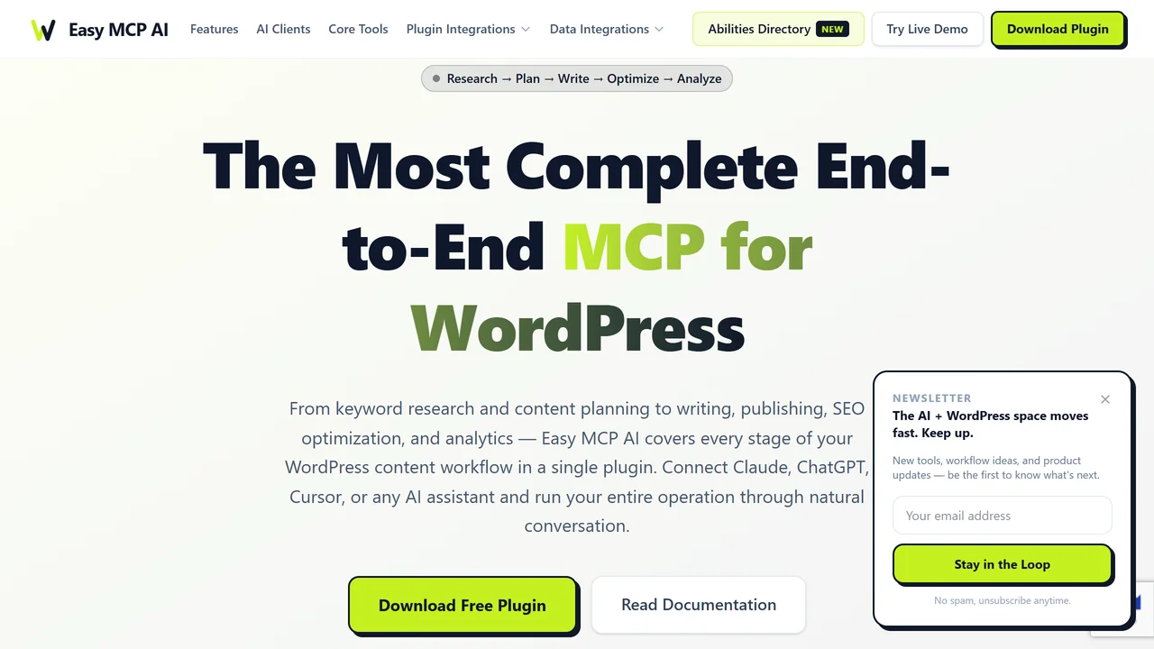 Easy MCP AI - Claude ChatGPT Connector for Wordpress