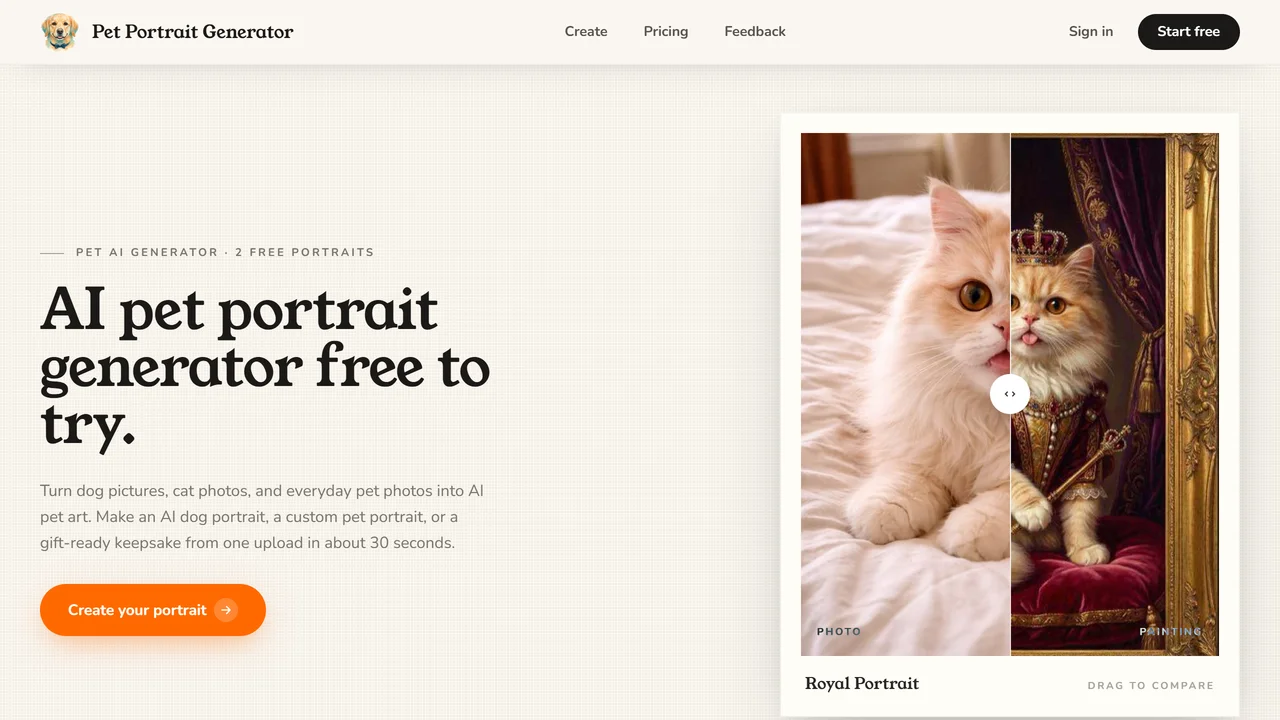 Pet Portrait Generator.com