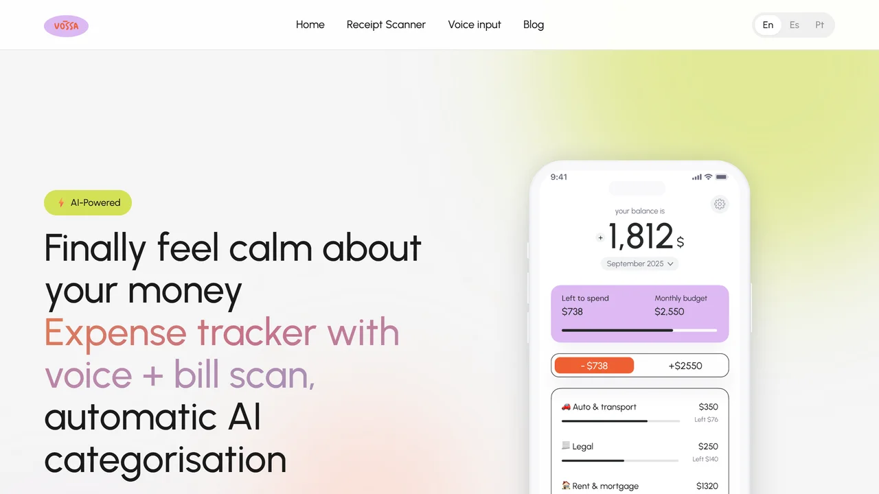 Vossa: AI expense tracker