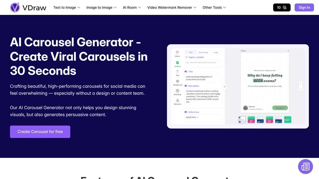 VDraw - AI Carousel Generator