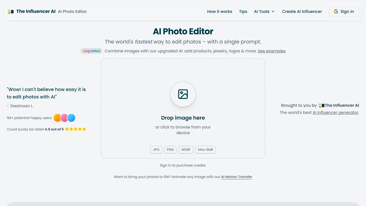 AI Photo Editor by The Influencer AI