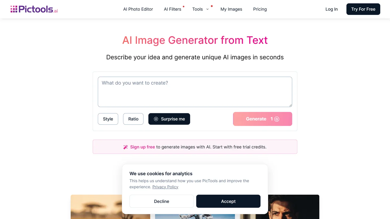 PicTools.AI — AI Image Editor & 100+ AI Filters