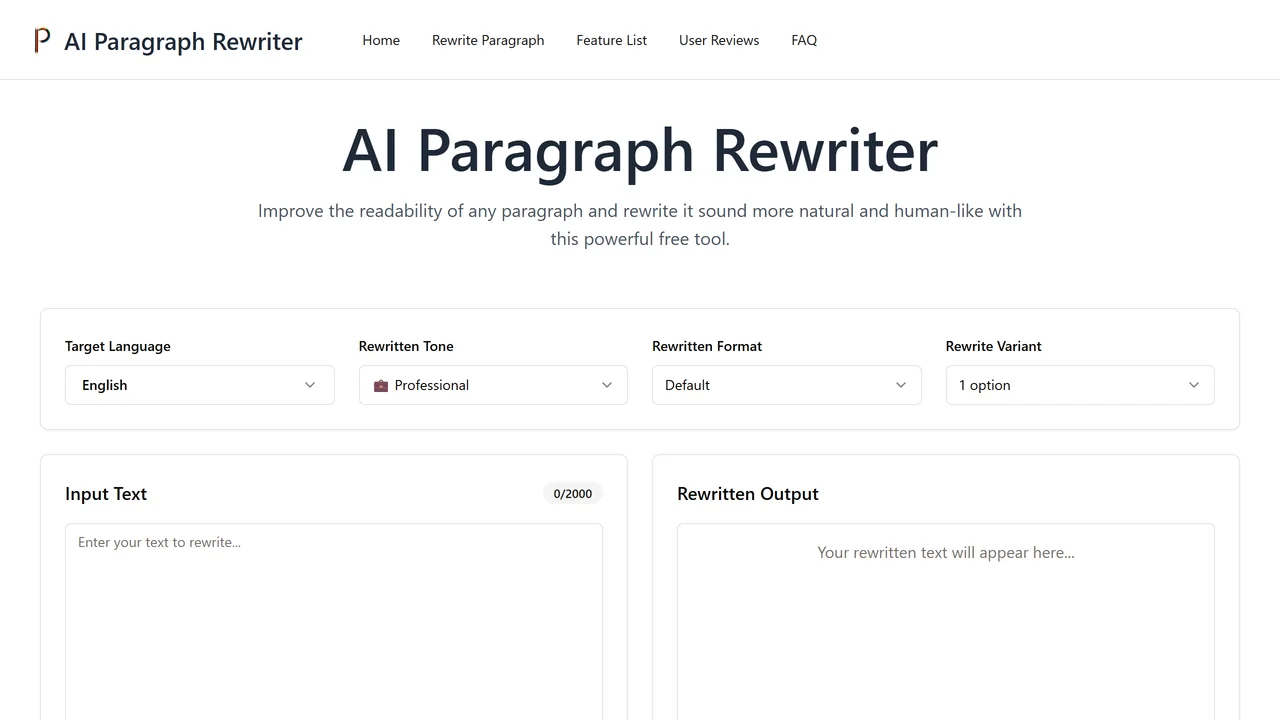 AI Paragraph Rewriter