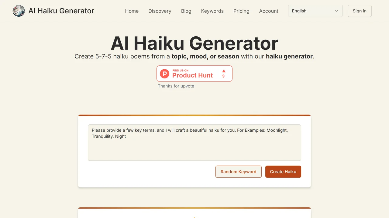 Haiku Generator