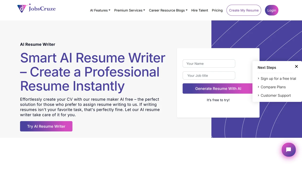 Jobscruze AI Resume Writer
