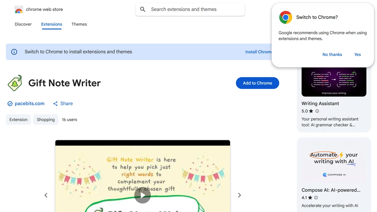 Gift Note Writer