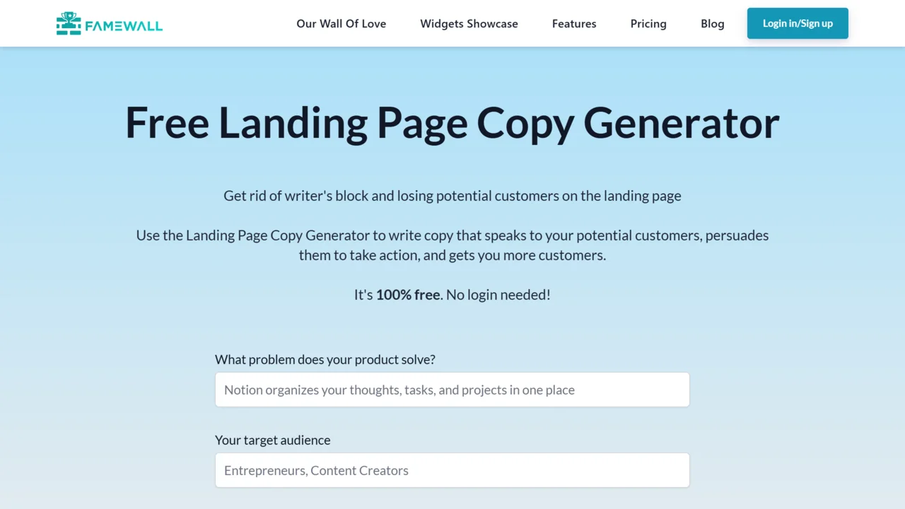 Landing Page Copy