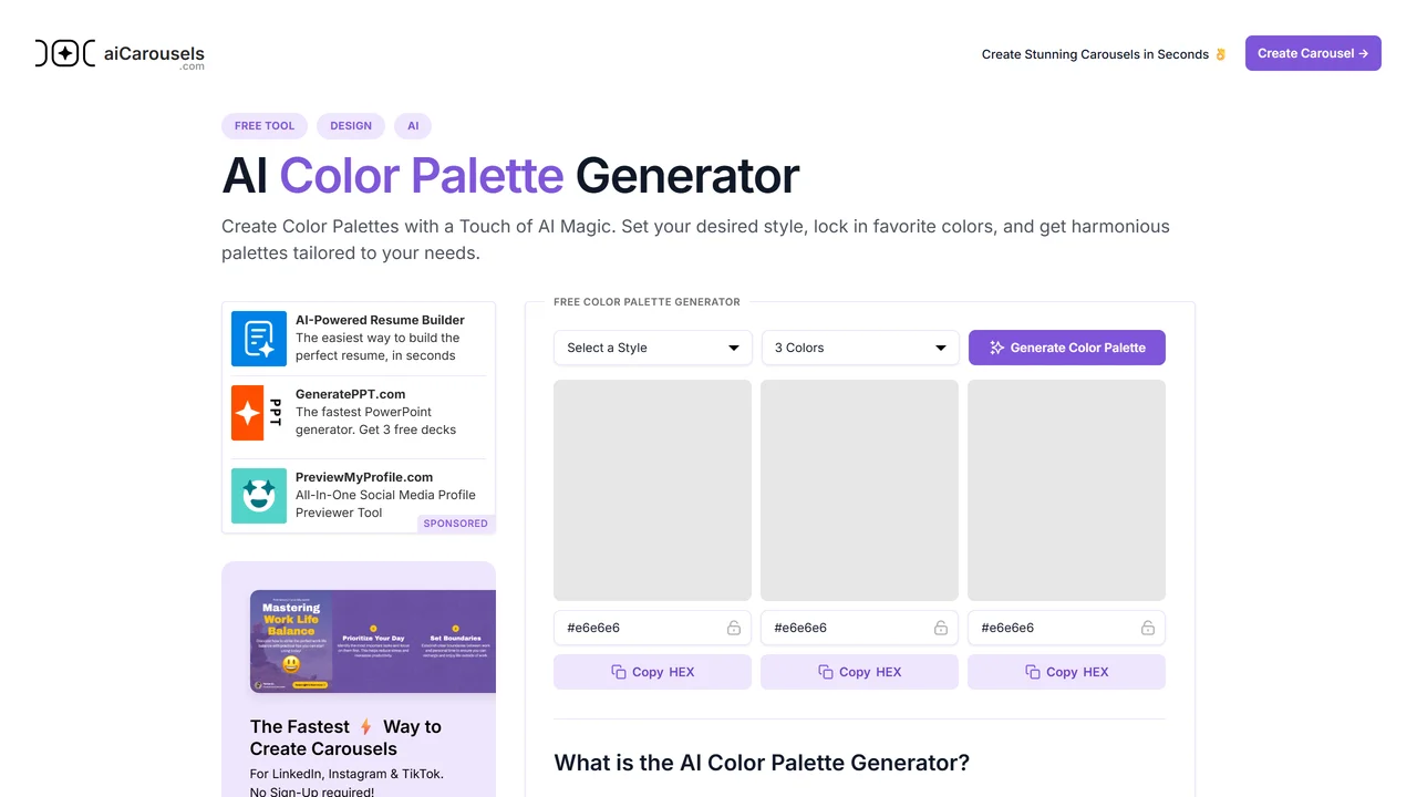AI Color Palette Generator