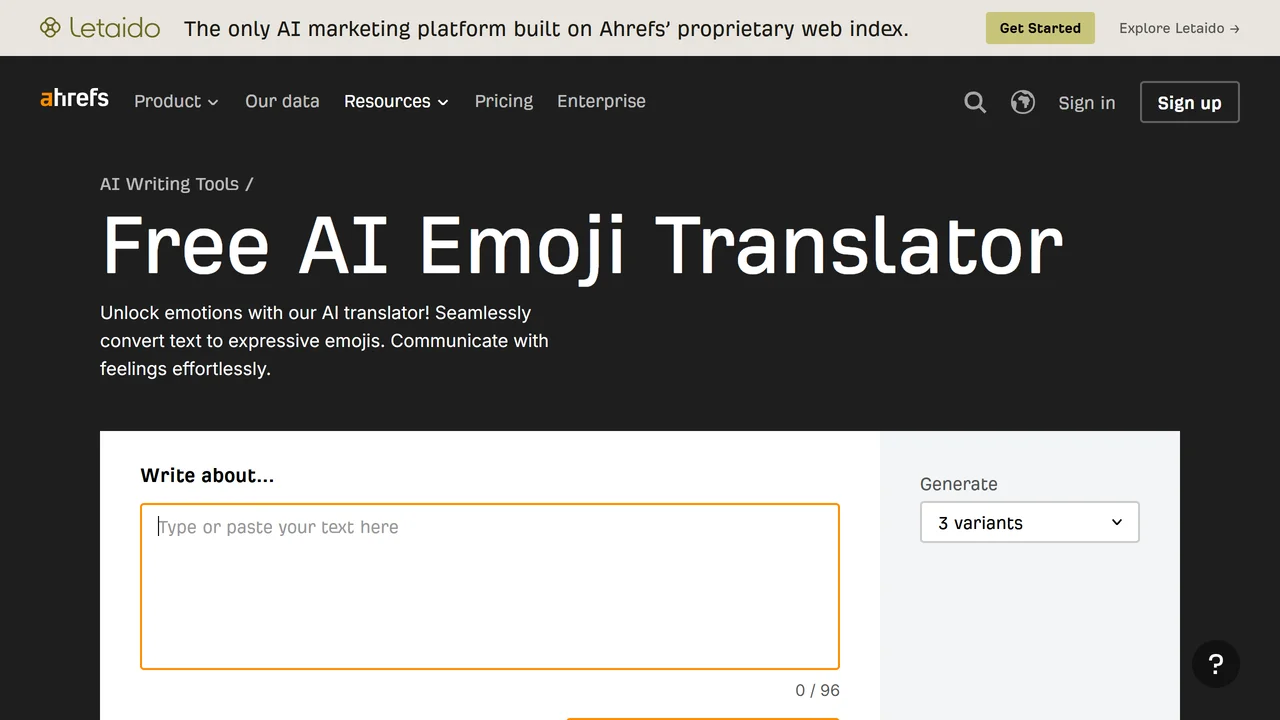 Ahrefs AI Emoji Translator