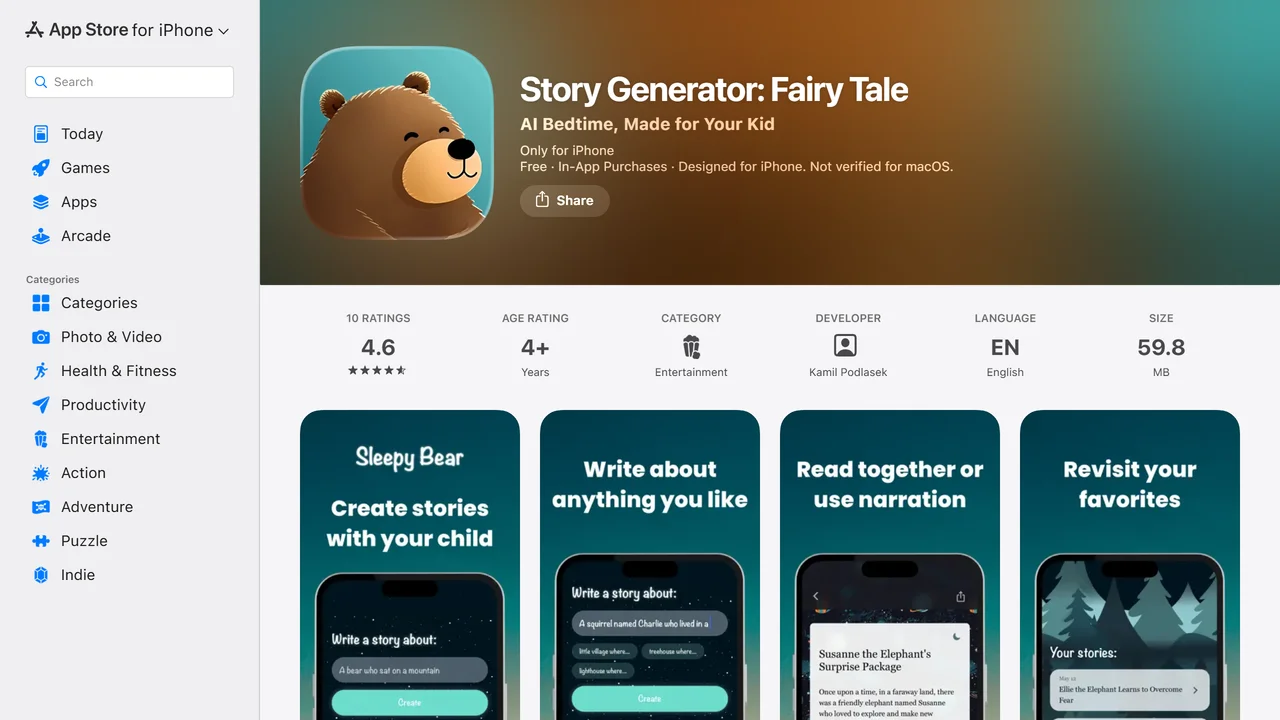 Bedtime Stories Generator