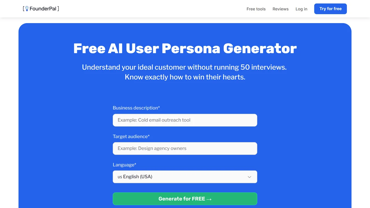 FounderPal Persona Generator