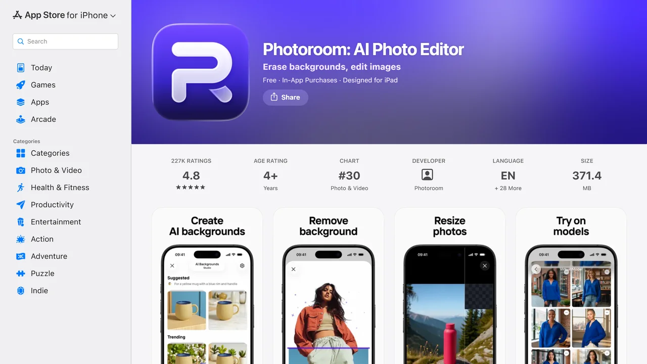 Photoroom: AI Photo Editor