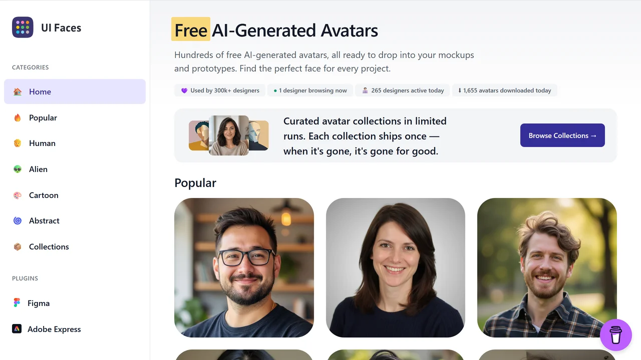 UI Faces with AI