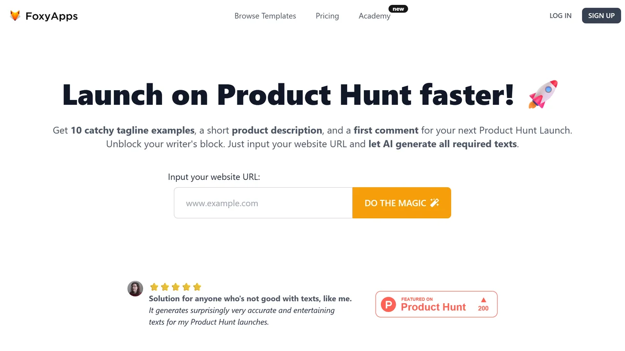 AI-Powered Product Hunt Launcher by FoxyApps
