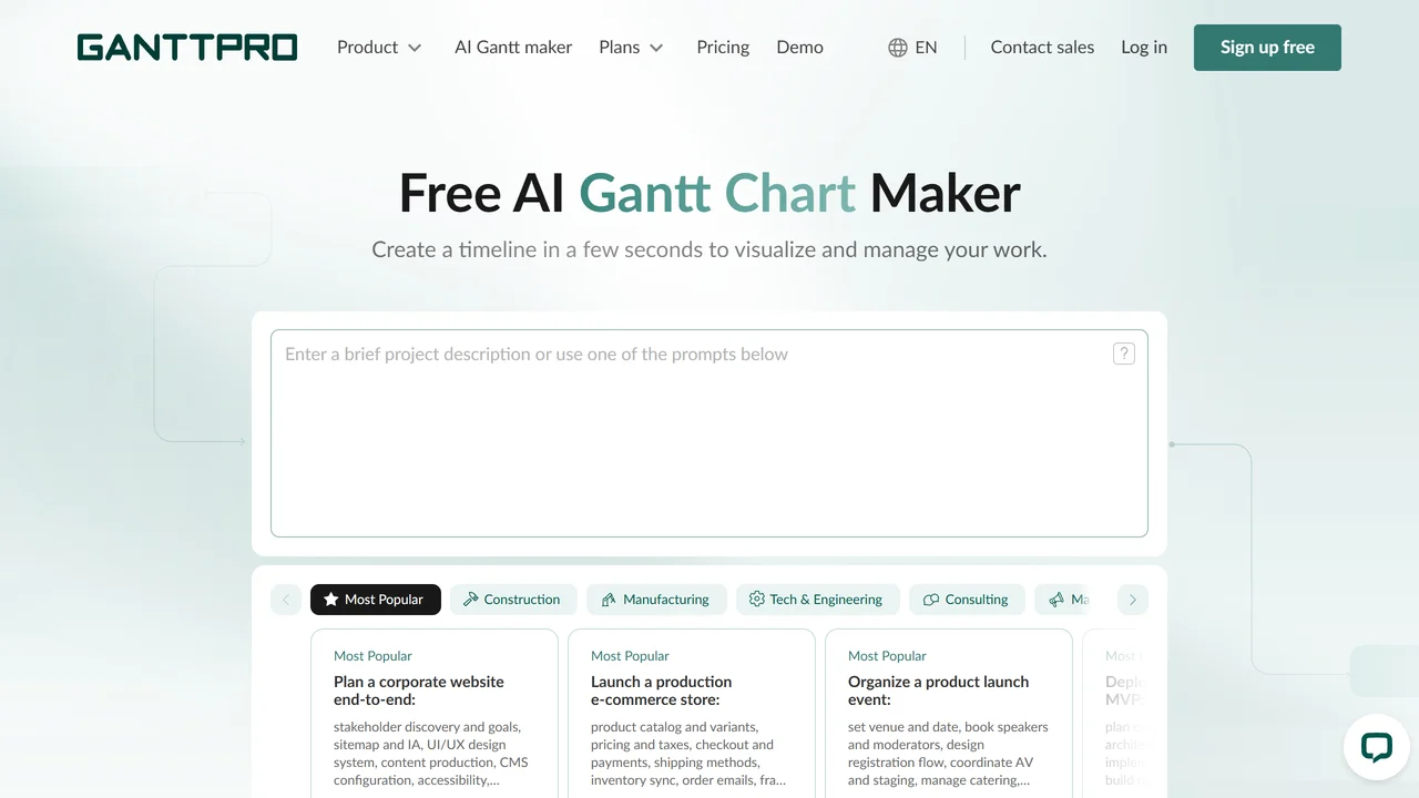 GanttPRO AI Gantt Chart Maker