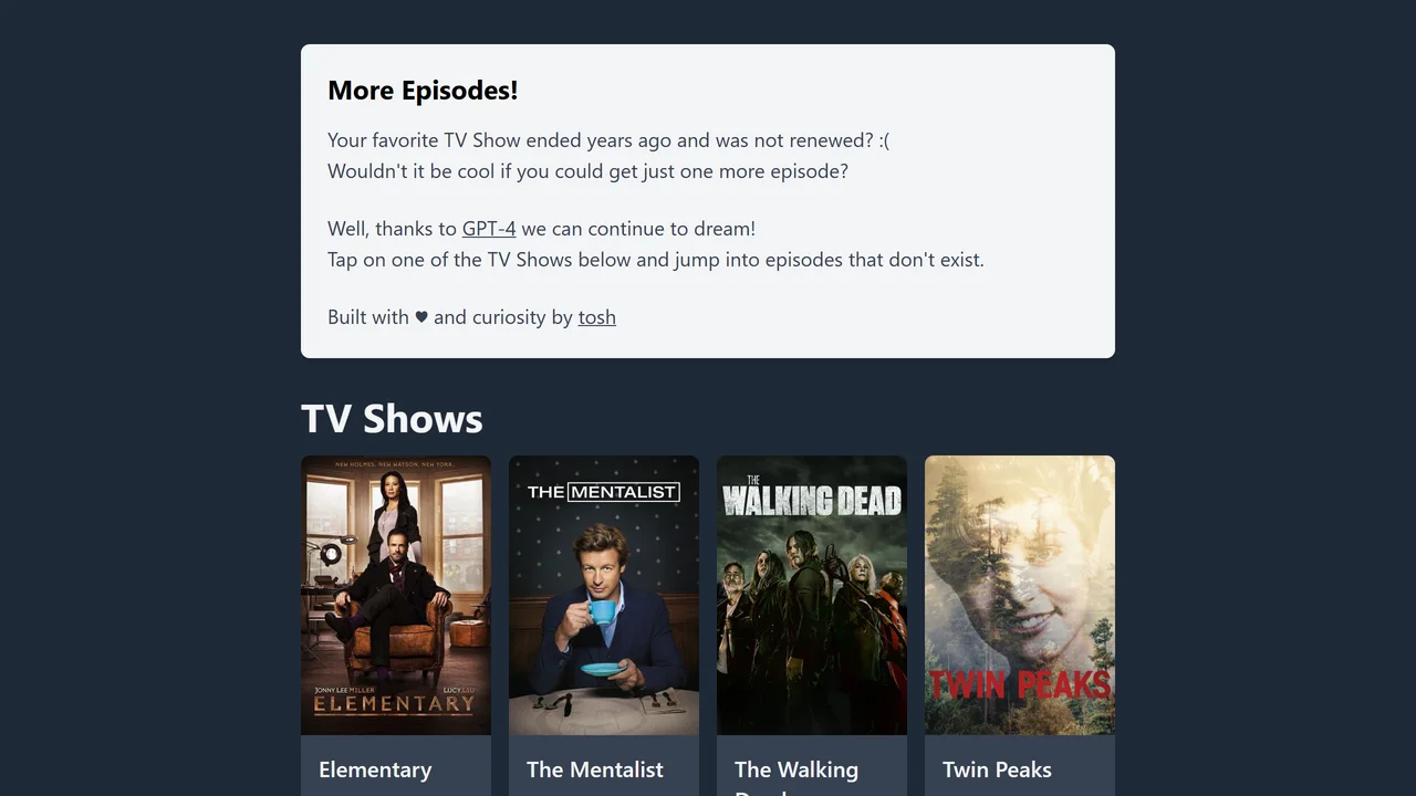 More Episodes!