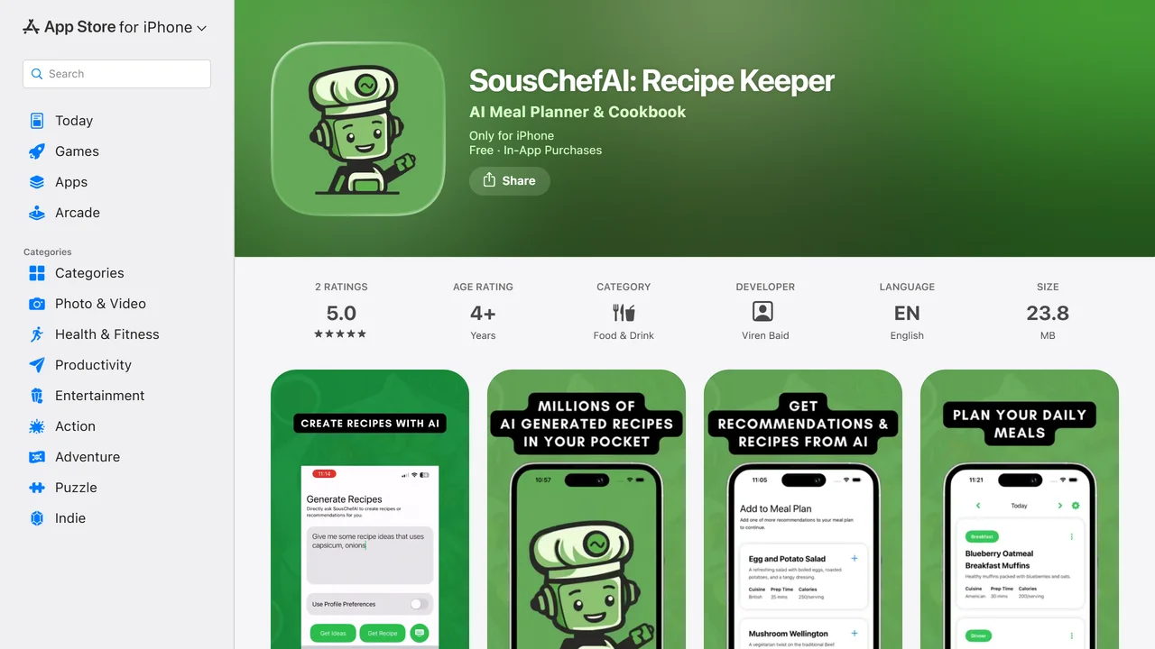 SousChef AI Recipe Generator