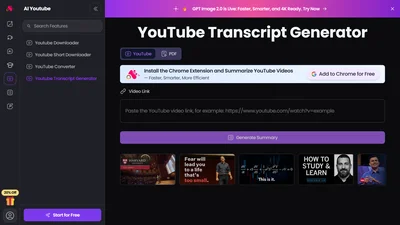 Arting.ai - YouTube Transcript Generator
