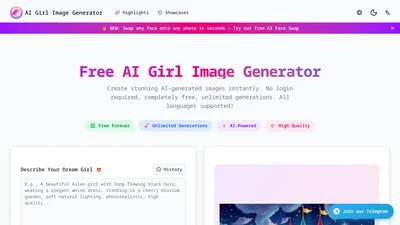 Free AI Girl Image Generator