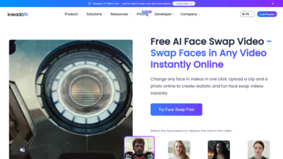KreadoAI Video Face Swap