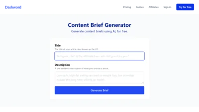 Free Content Brief Generator + Template