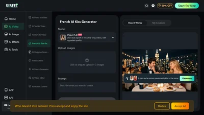 Vireel AI French Kiss Generator