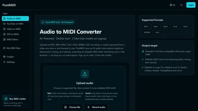 PureMIDI | Audio to MIDI