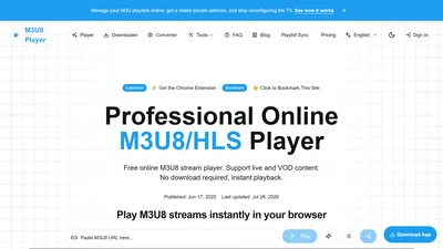 M3U8 Player Online
