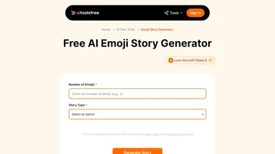 AIToolsFree Emoji Story Generator