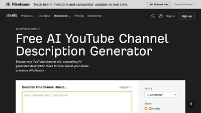 Ahrefs YouTube Channel Description Generator