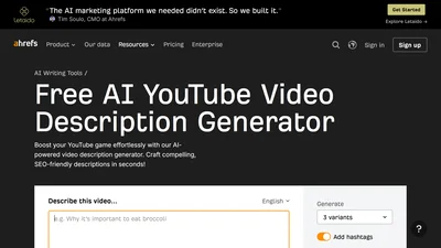 Ahrefs YouTube Video Description Generator