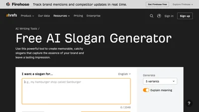 Ahrefs AI Slogan Generator