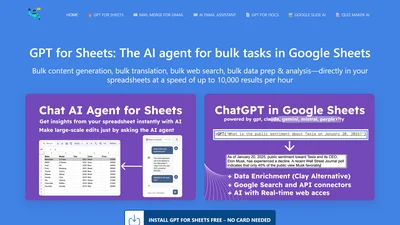 ChatGPT, Gemini, Mistral, Perplexity for Sheets | Programmatic SEO | Data Enrichment | o1-preview | o1-mini | gpt-4o