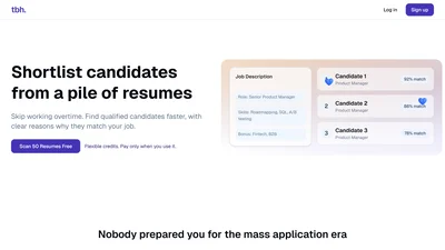 TBH resume screening