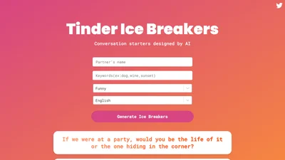 Tinder Ice Breakers AI
